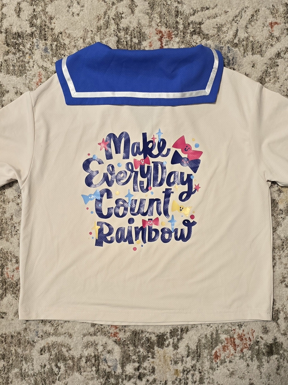 Make Every Day Count Rainbow Graphic Women's Blouse - Navy & Multicolor - Picture 11 of 11